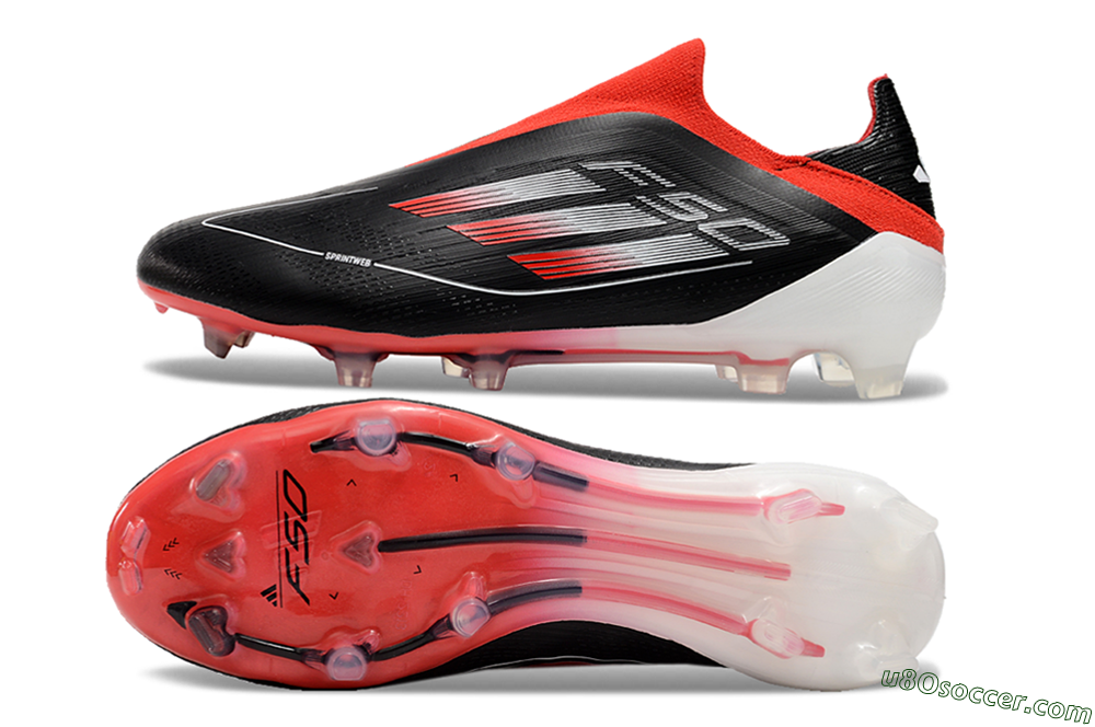 Adidas F50 Elite Laceless FG Firm Ground Soccer Cleats - Black/Red/White 0