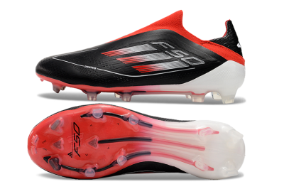 Adidas F50 Elite Laceless FG Firm Ground Soccer Cleats - Black/Red/White