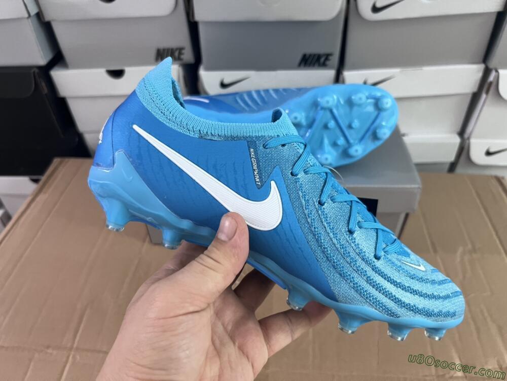 Nike Phantom GX 2 Elite AG Artificial Grass Soccer Cleats - Blue Fury/White