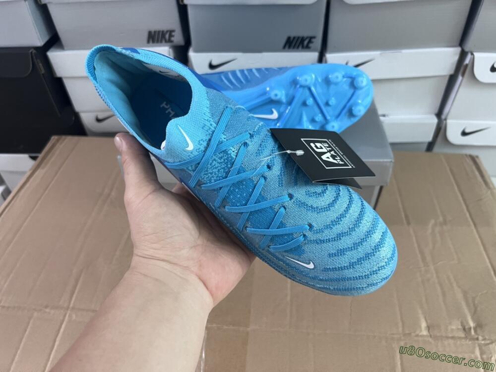 Nike Phantom GX 2 Elite AG Artificial Grass Soccer Cleats - Blue Fury/White
