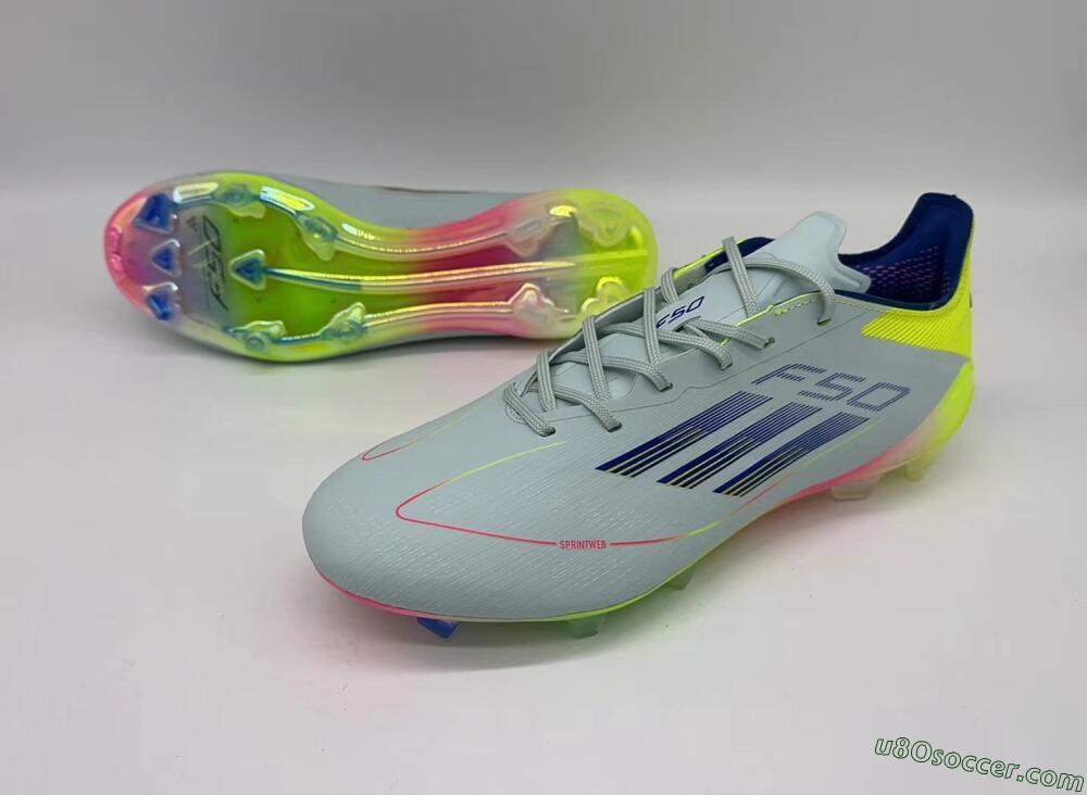 Adidas F50 Elite FG Firm Ground Soccer Cleats - Blue/Pink/Yellow
