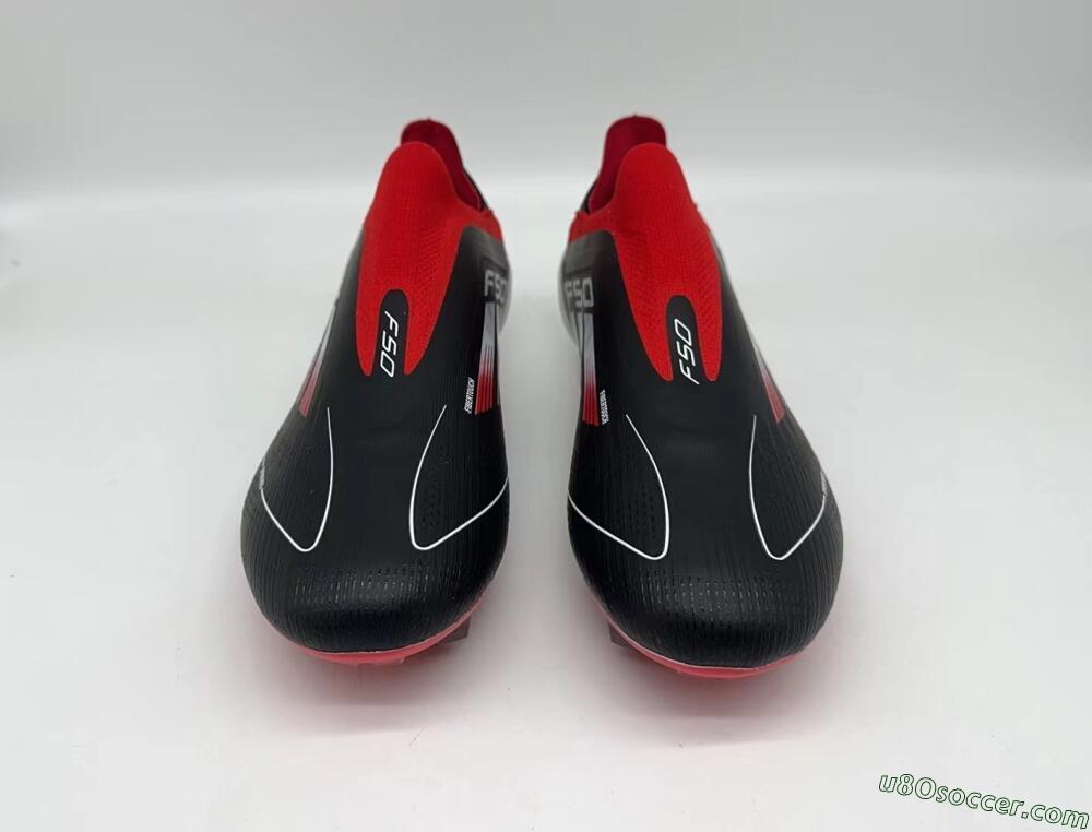 Adidas F50 Elite Laceless FG Firm Ground Soccer Cleats - Black/Red/White