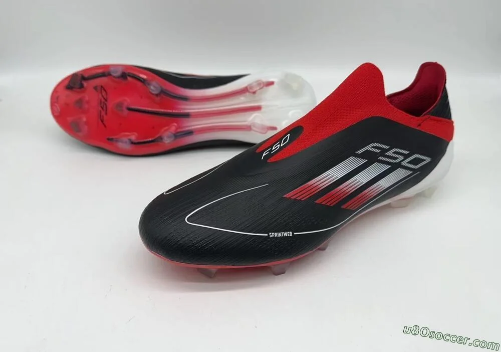 Adidas F50 Elite Laceless FG Soccer Cleats - Black/Red/White