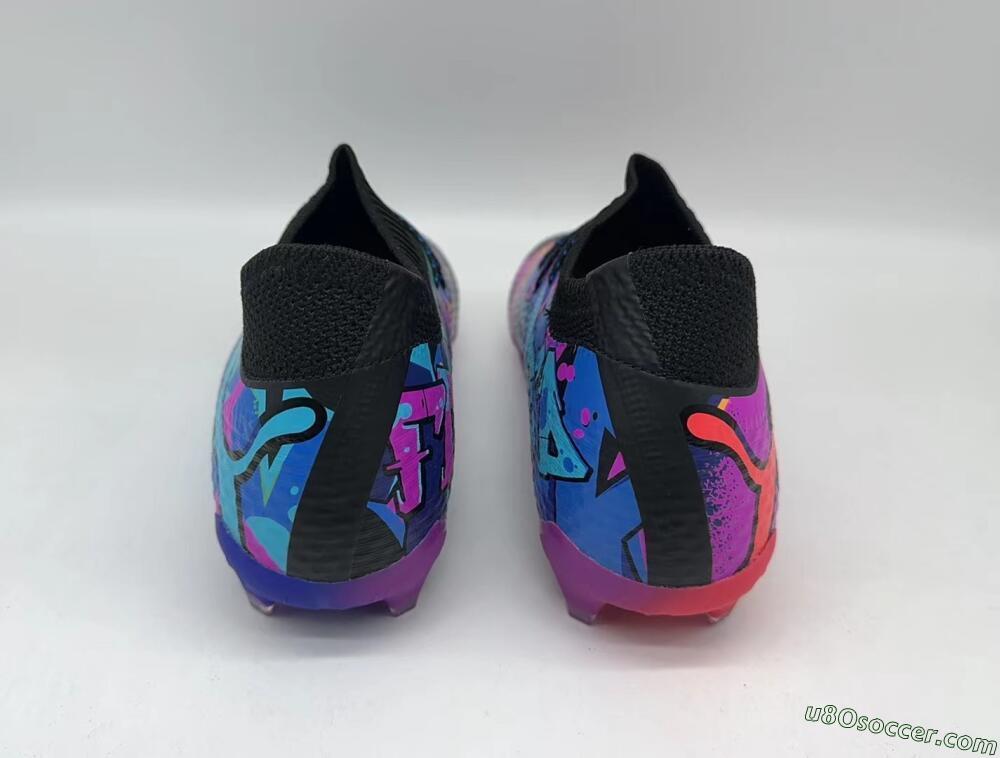 Puma Future Ultimate TF Artificial Turf Soccer Shoes - Black/Pink/Blue