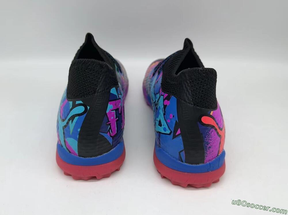 Puma Future Ultimate TF Artificial Turf Soccer Shoes - Black/Pink/Blue