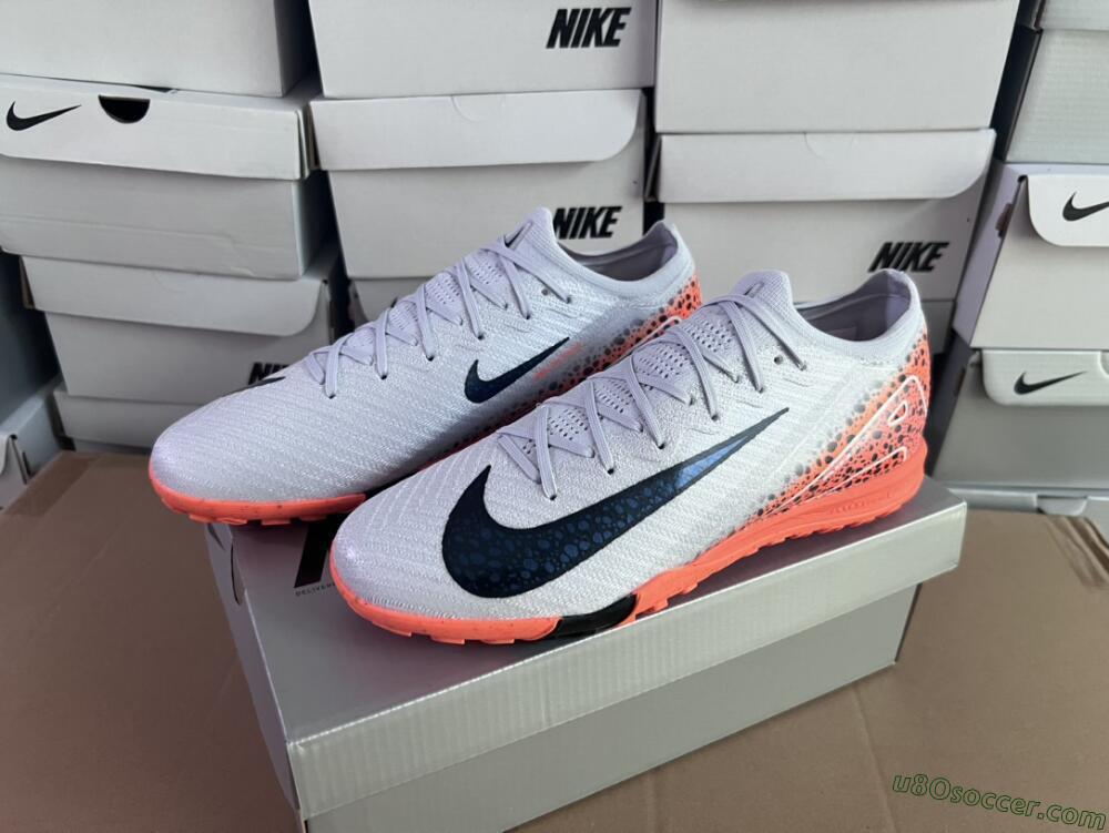 Nike Air Zoom Mercurial Vapor 15 Elite TF Artificial Turf Soccer Shoes - Grey/Orange/Black