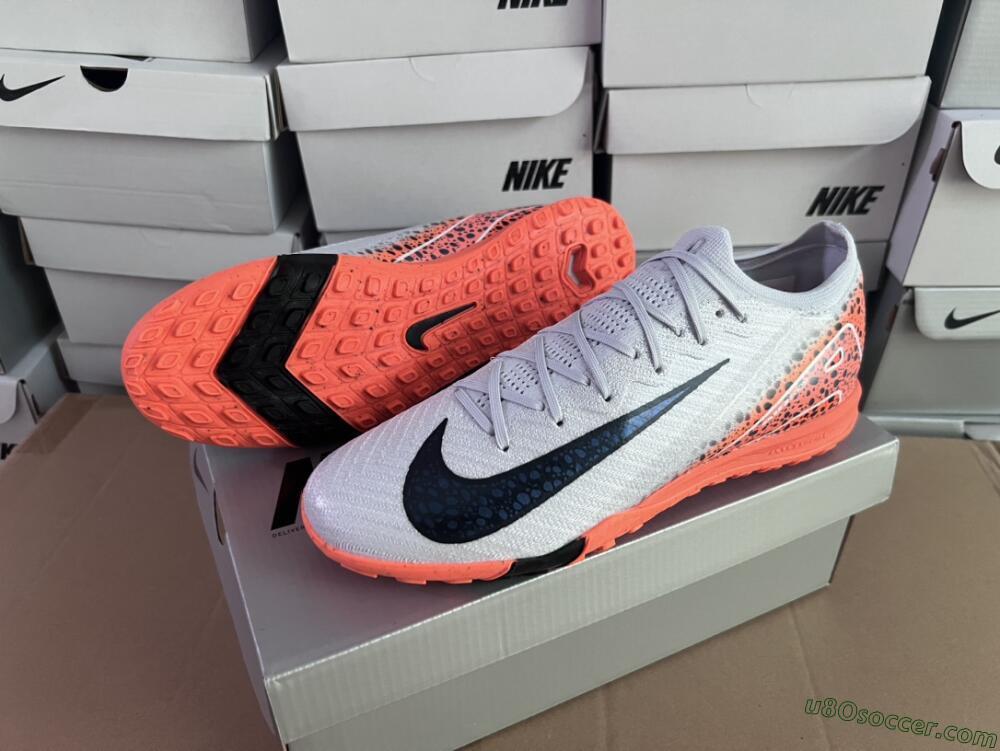 Nike Air Zoom Mercurial Vapor 15 Elite TF Artificial Turf Soccer Shoes - Grey/Orange/Black