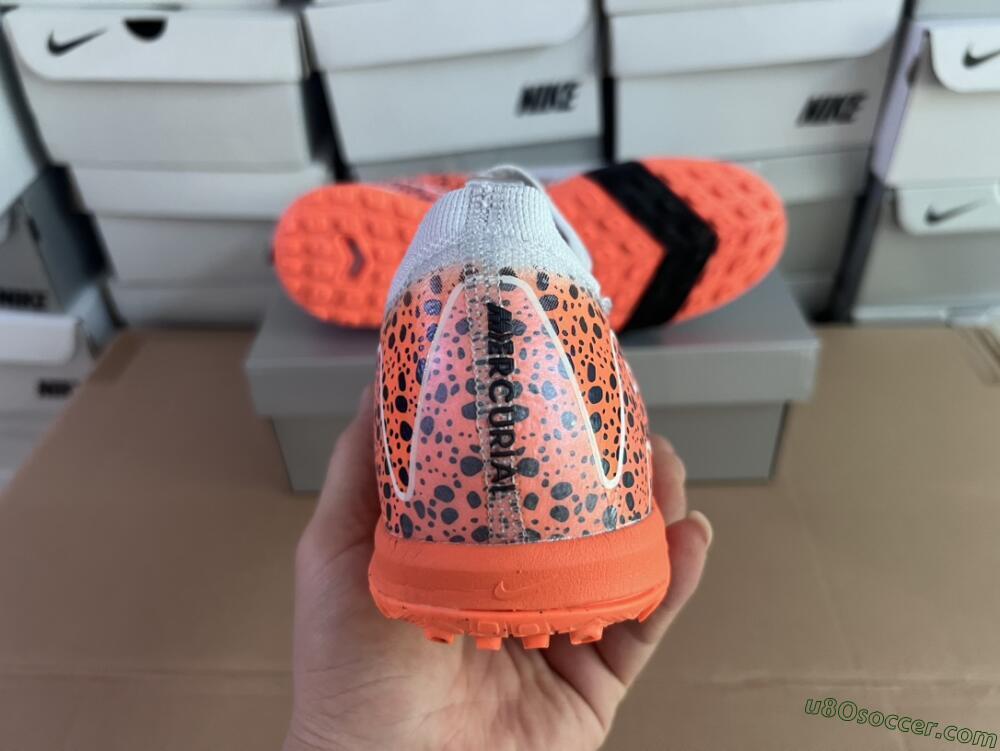 Nike Air Zoom Mercurial Vapor 15 Elite TF Artificial Turf Soccer Shoes - Grey/Orange/Black