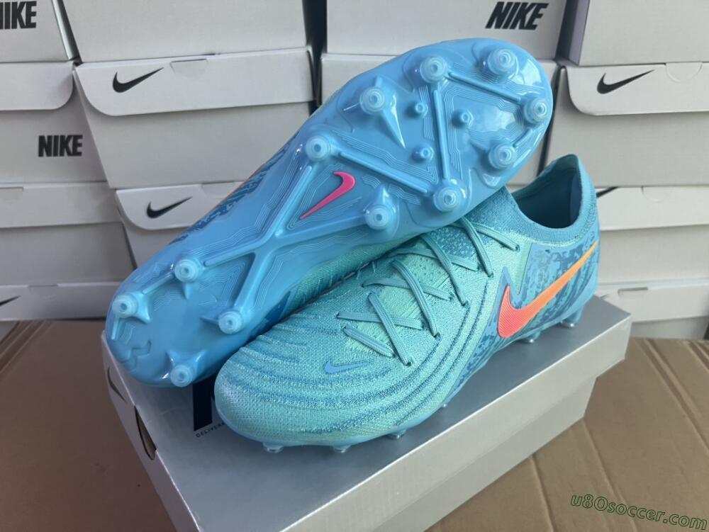 Nike Phantom Luna Elite AG Artificial Grass Soccer Cleats - Jade/Pink/Yellow