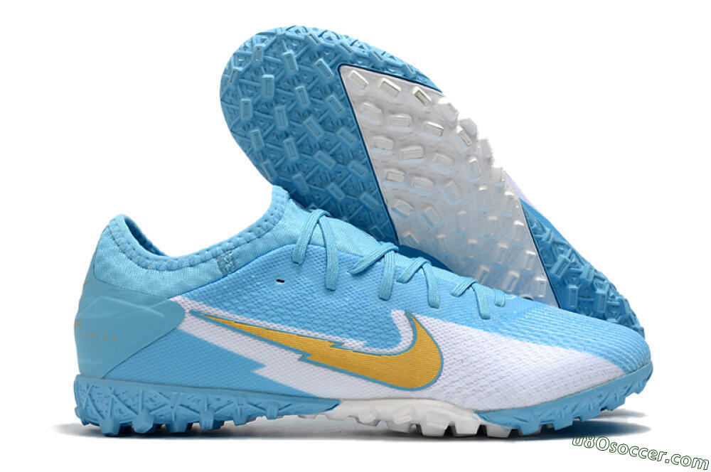 Nike Mercurial Vapor 13 Pro TF Artificial Turf Soccer Shoes - Jade/White/Gold 1