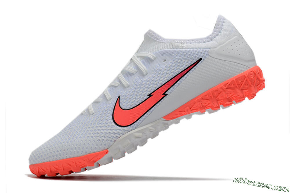 Nike Mercurial Vapor 13 Pro TF Artificial Turf Soccer Shoes - White/Red 4
