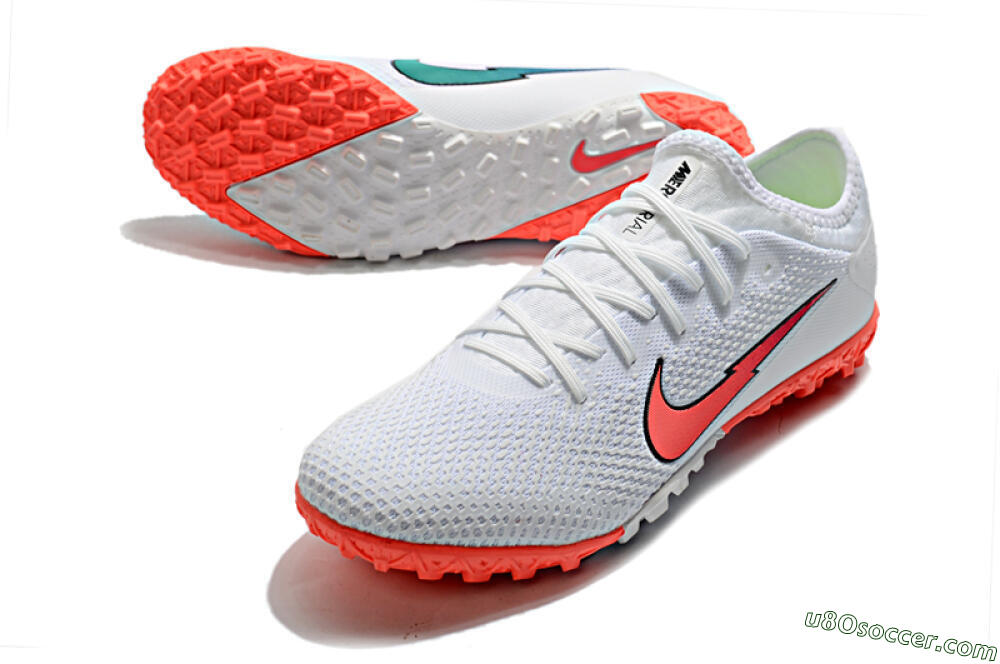 Nike Mercurial Vapor 13 Pro TF Artificial Turf Soccer Shoes - White/Red 5