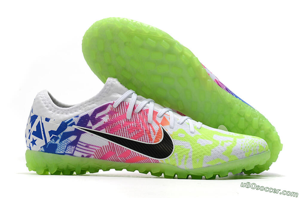 Nike Mercurial Vapor 13 Pro TF Artificial Turf Soccer Shoes - White/Black/Pink/Blue 1