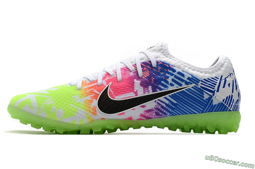 Nike Mercurial Vapor 13 Pro TF Artificial Turf Soccer Shoes - White/Black/Pink/Blue 2