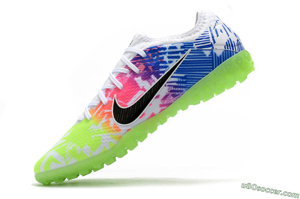 Nike Mercurial Vapor 13 Pro TF Artificial Turf Soccer Shoes - White/Black/Pink/Blue 5