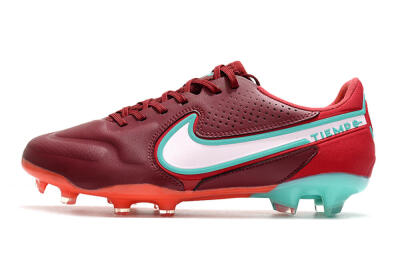 Nike Tiempo Legend 9 Elite FG Firm Ground Soccer Cleats - Red/Jade/White