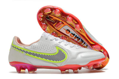 Nike Tiempo Legend 9 Elite FG Firm Ground Soccer Cleats - White/Yellow/Black/Gold