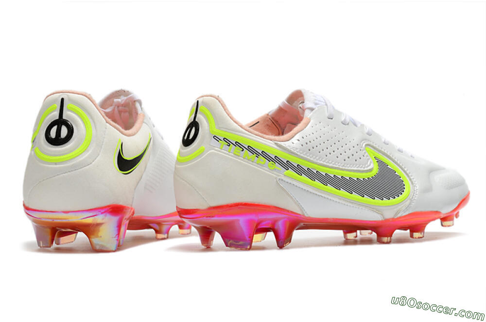 Nike Tiempo Legend 9 Elite FG Firm Ground Soccer Cleats - White/Yellow/Black/Gold 6