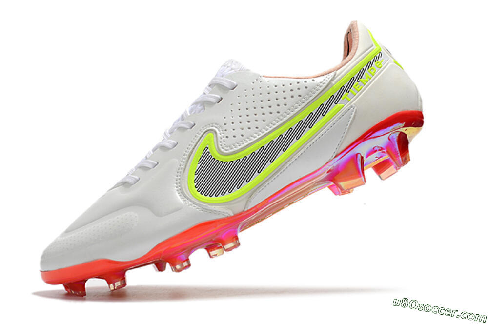 Nike Tiempo Legend 9 Elite FG Firm Ground Soccer Cleats - White/Yellow/Black/Gold 5