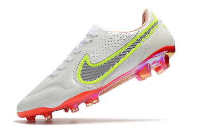 Nike Tiempo Legend 9 Elite FG Firm Ground Soccer Cleats - White/Yellow/Black/Gold