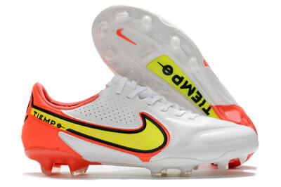Nike Tiempo Legend 9 Elite FG Firm Ground Soccer Cleats - White/Yellow/Red