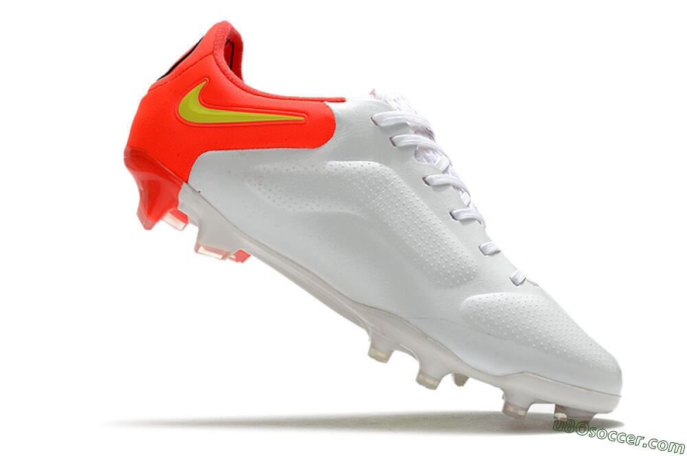 Nike Tiempo Legend 9 Elite FG Firm Ground Soccer Cleats - White/Yellow/Red 4