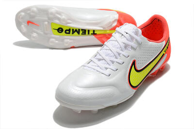 Nike Tiempo Legend 9 Elite FG Firm Ground Soccer Cleats - White/Yellow/Red