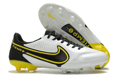 Nike Tiempo Legend 9 Elite FG Firm Ground Soccer Cleats - White/Yellow/Black