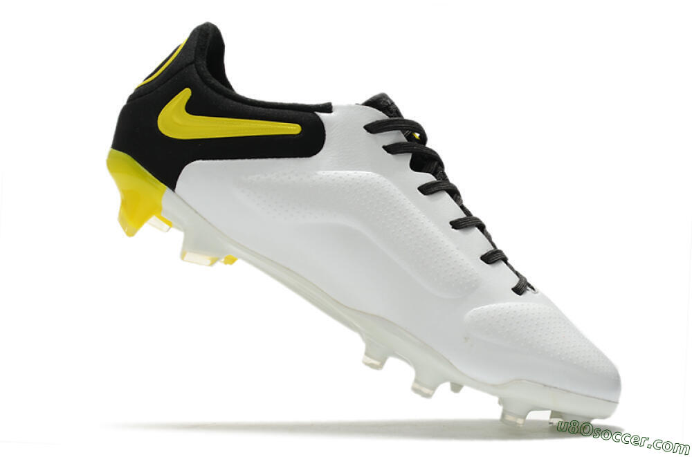 Nike Tiempo Legend 9 Elite FG Firm Ground Soccer Cleats - White/Yellow/Black 4