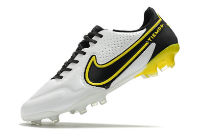 Nike Tiempo Legend 9 Elite FG Firm Ground Soccer Cleats - White/Yellow/Black
