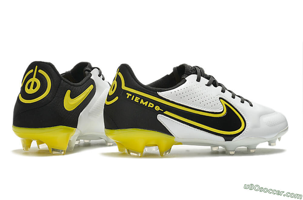 Nike Tiempo Legend 9 Elite FG Firm Ground Soccer Cleats - White/Yellow/Black 6