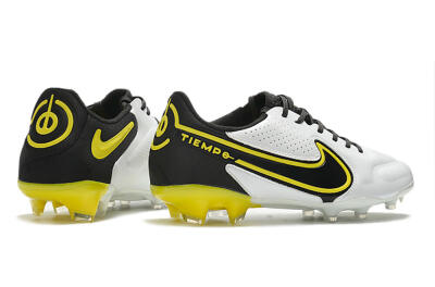 Nike Tiempo Legend 9 Elite FG Firm Ground Soccer Cleats - White/Yellow/Black