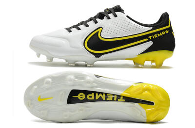Nike Tiempo Legend 9 Elite FG Firm Ground Soccer Cleats - White/Yellow/Black