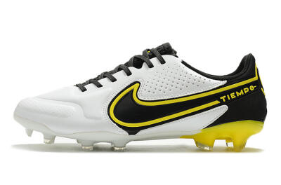 Nike Tiempo Legend 9 Elite FG Firm Ground Soccer Cleats - White/Yellow/Black