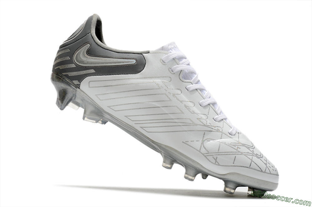 Nike Tiempo Legend 9 Elite FG Firm Ground Soccer Cleats - White/Grey/Silver 4
