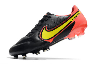Nike Tiempo Legend 9 Elite FG Firm Ground Soccer Cleats - Black/Yellow/Red