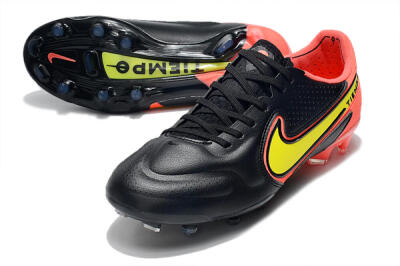 Nike Tiempo Legend 9 Elite FG Firm Ground Soccer Cleats - Black/Yellow/Red