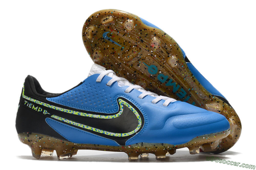 Nike Tiempo Legend 9 Elite FG Firm Ground Soccer Cleats - Blue/Yellow/Black 1