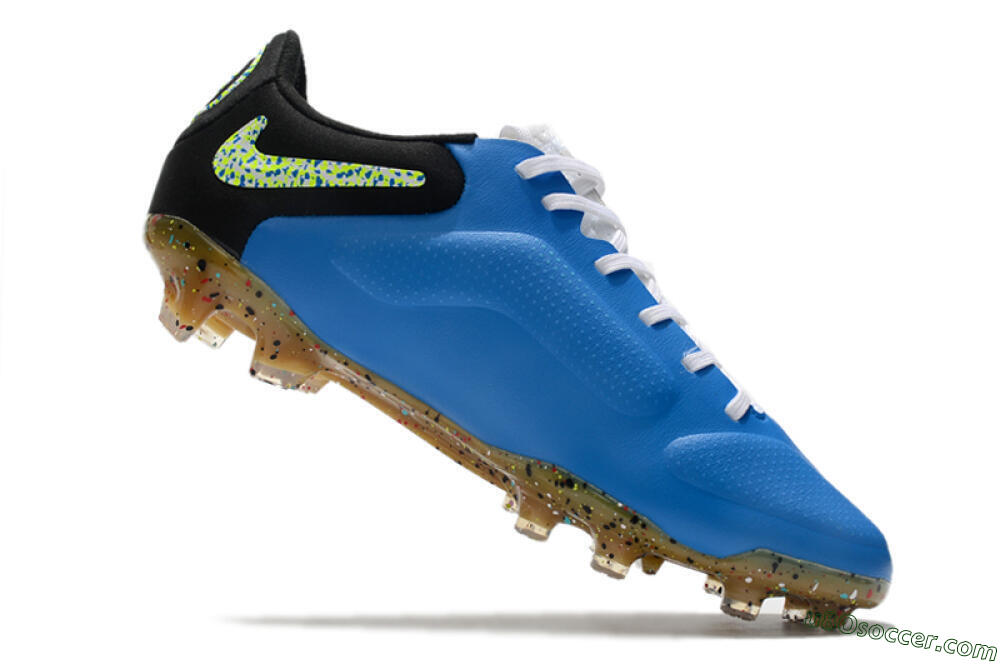 Nike Tiempo Legend 9 Elite FG Firm Ground Soccer Cleats - Blue/Yellow/Black 4