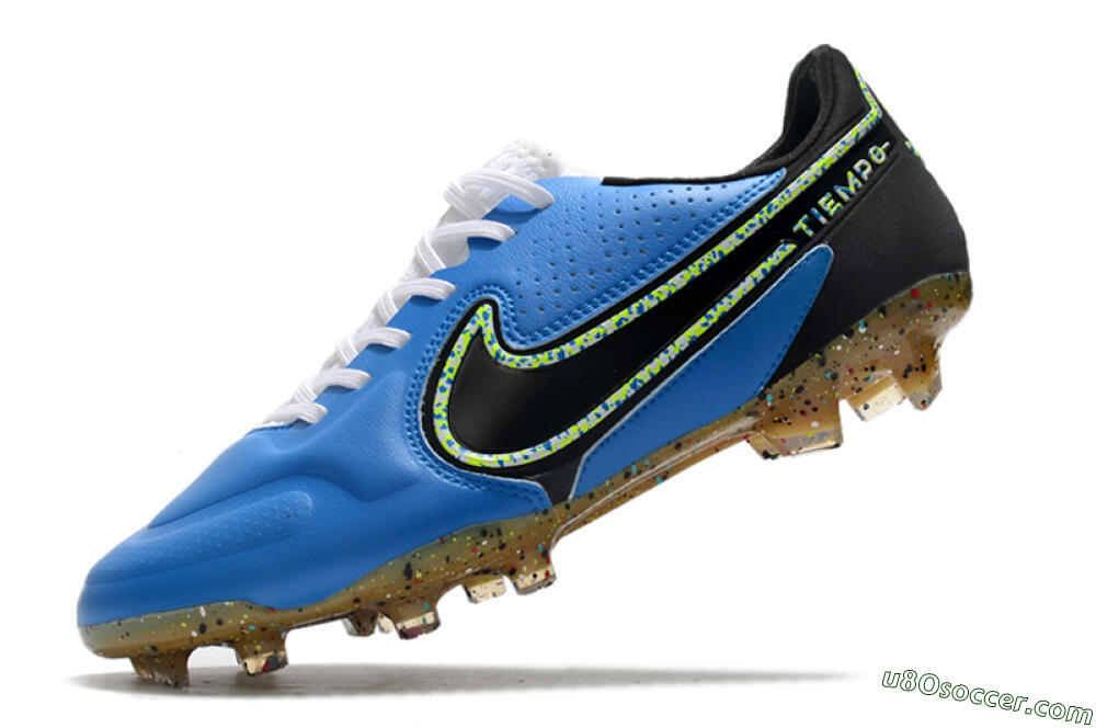 Nike Tiempo Legend 9 Elite FG Firm Ground Soccer Cleats - Blue/Yellow/Black 5