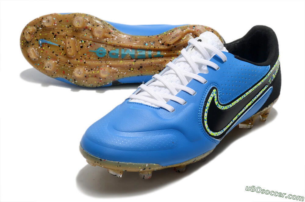 Nike Tiempo Legend 9 Elite FG Firm Ground Soccer Cleats - Blue/Yellow/Black 3