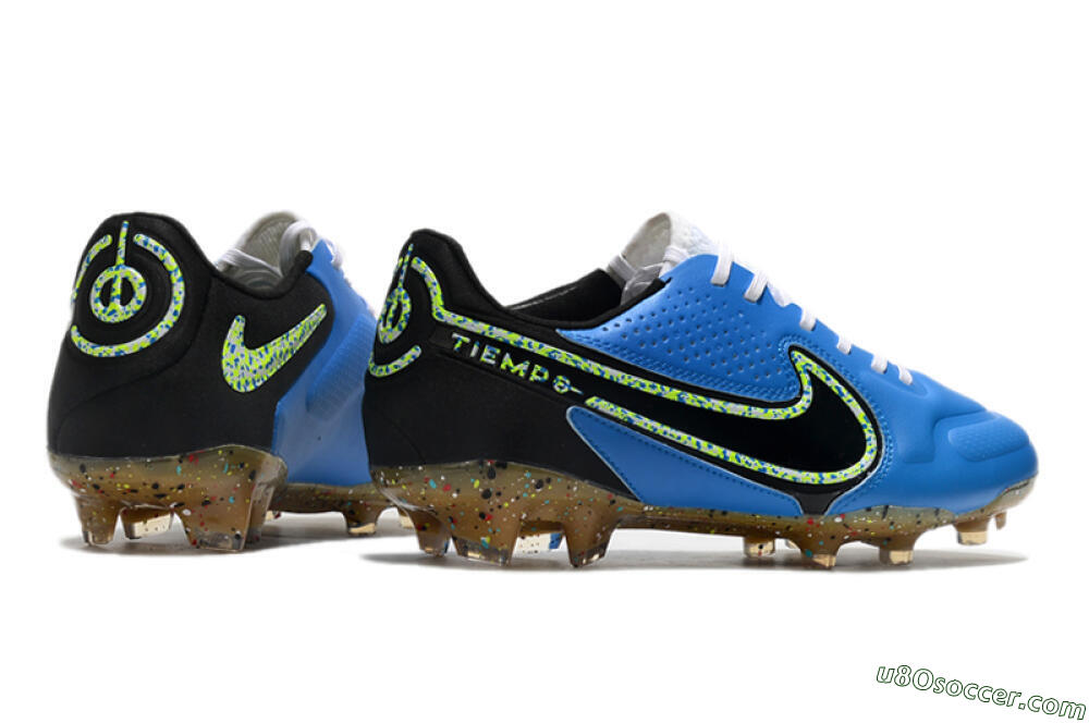 Nike Tiempo Legend 9 Elite FG Firm Ground Soccer Cleats - Blue/Yellow/Black 6