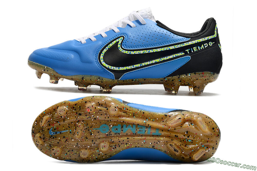 Nike Tiempo Legend 9 Elite FG Firm Ground Soccer Cleats - Blue/Yellow/Black 0