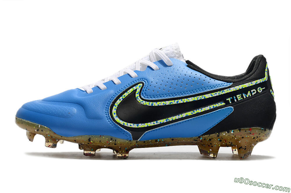 Nike Tiempo Legend 9 Elite FG Firm Ground Soccer Cleats - Blue/Yellow/Black 2