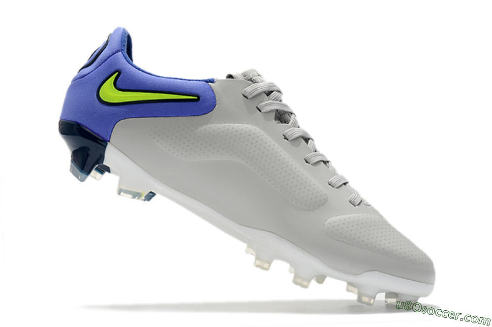 Nike Tiempo Legend 9 Elite FG Firm Ground Soccer Cleats - White/Yellow/Blue 4