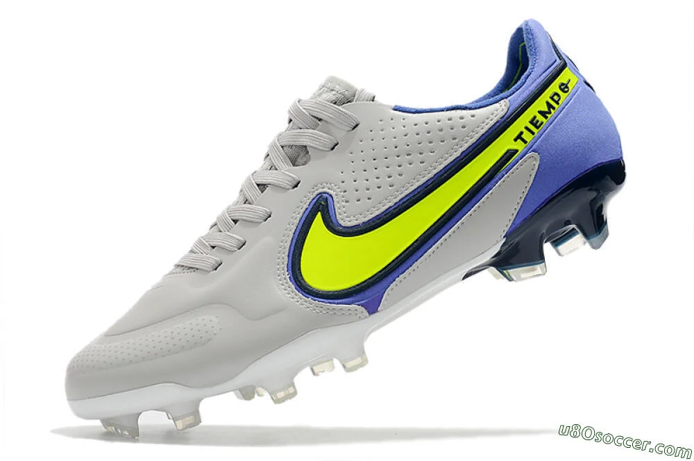 Nike Tiempo Legend 9 Elite FG Soccer Cleats - White/Yellow/Blue