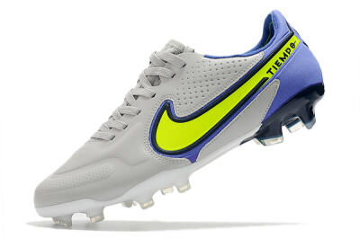 Nike Tiempo Legend 9 Elite FG Firm Ground Soccer Cleats - White/Yellow/Blue
