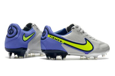 Nike Tiempo Legend 9 Elite FG Firm Ground Soccer Cleats - White/Yellow/Blue