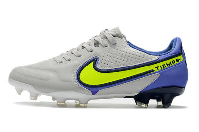Nike Tiempo Legend 9 Elite FG Firm Ground Soccer Cleats - White/Yellow/Blue