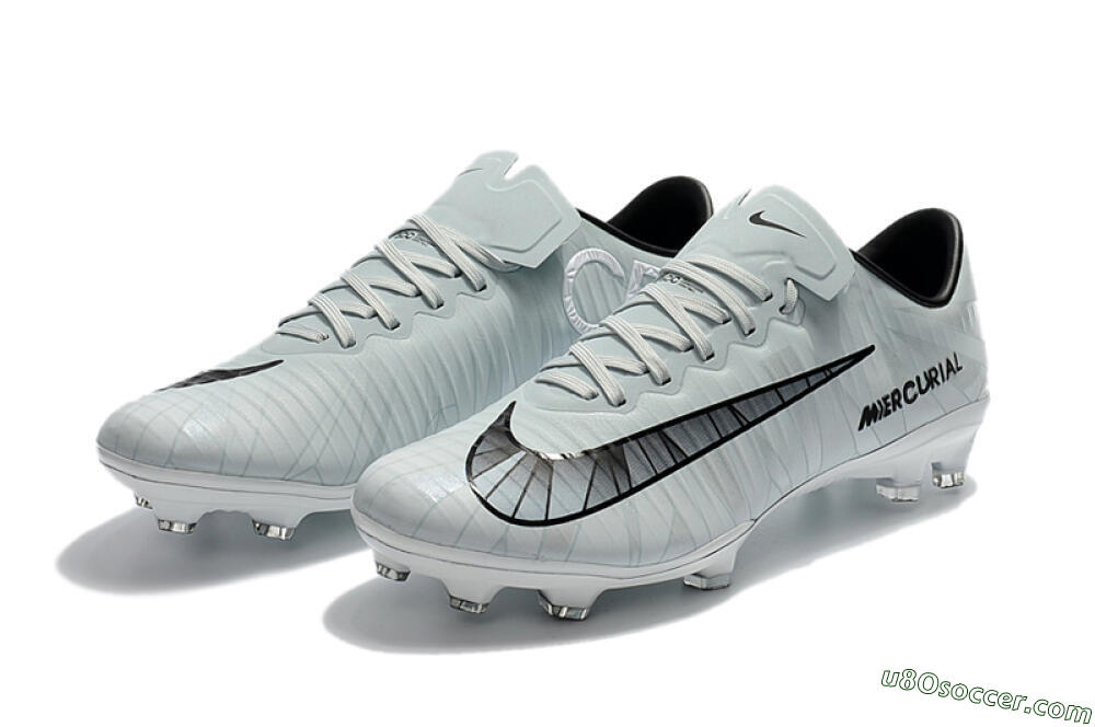Nike Mercurial Vapor 11 FG Firm Ground Soccer Cleats - White/Black/Blue 8